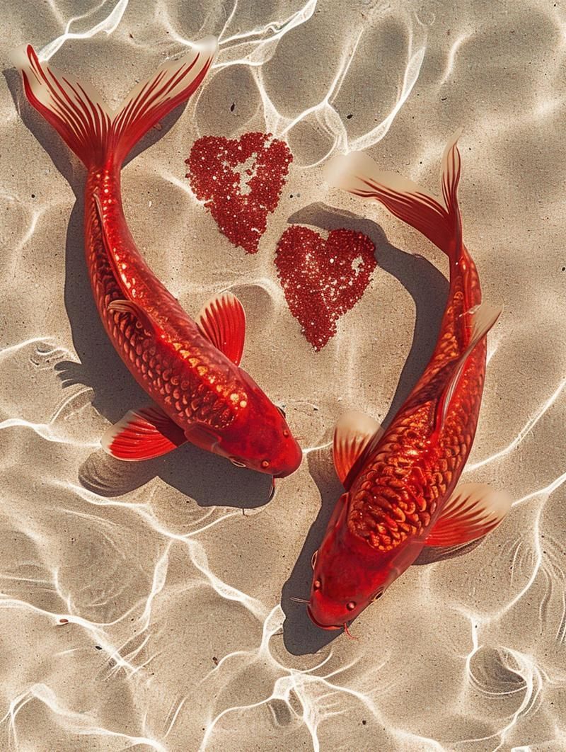給我一些紅色魚的圖片，給我一些紅色魚的圖片,紅色魚因其鮮艷的色澤和吉祥寓意