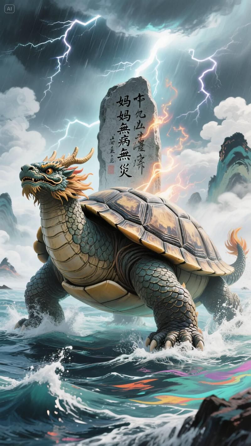 龍龜圖片高清無水印版，龍龜的文化象征與古生物特征對比表