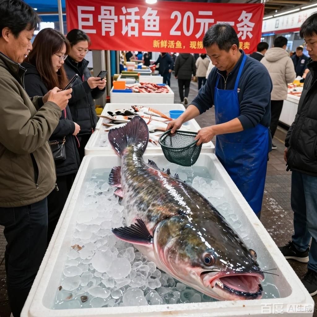 20元一條巨骨舌魚，20元一條巨骨舌魚,4張圖片均圍繞低價巨骨舌魚展開