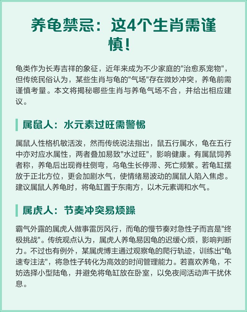 什么屬相不能養(yǎng)龜【不宜養(yǎng)龜?shù)?個屬相】