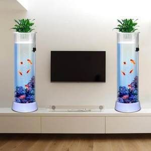 玻璃管魚缸效果圖：玻璃管魚缸效果圖設計效果圖魚缸設計效果圖，管魚缸創意設計，現代家居裝飾的