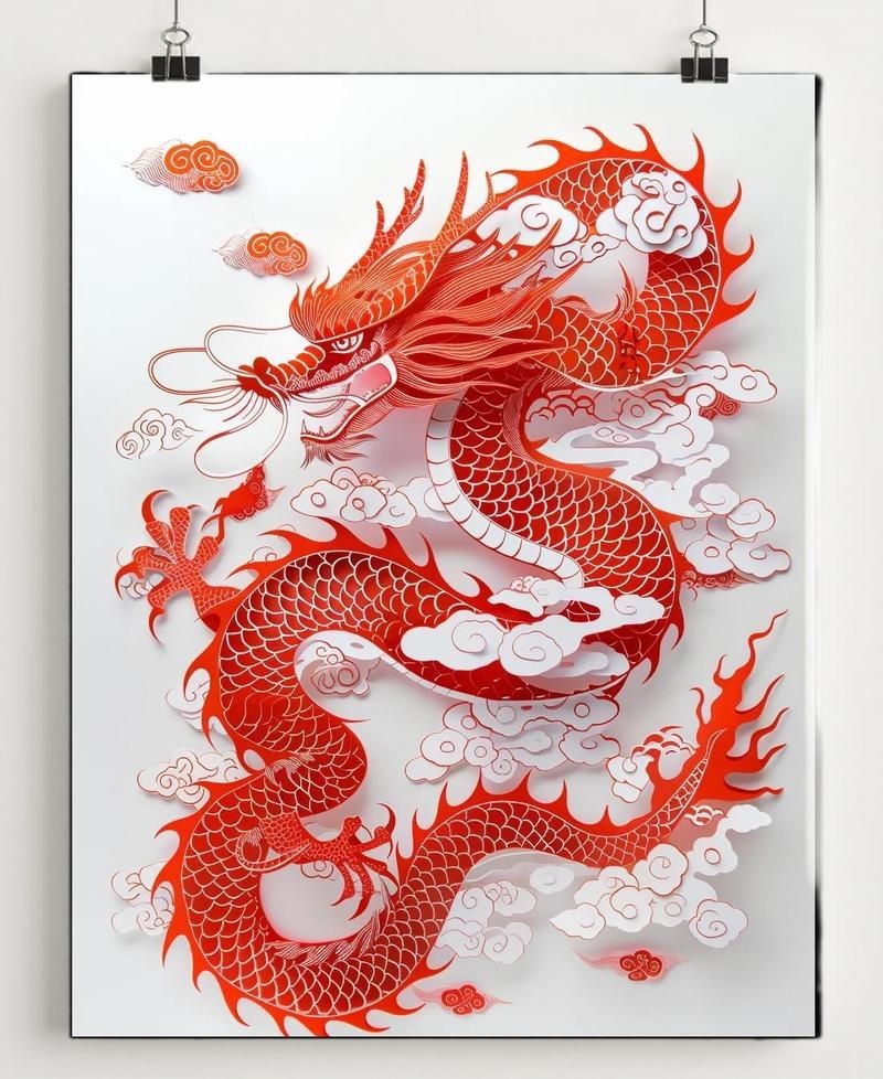 紅龍圖案在現代設計中的應用，紅龍元素常被融入品牌logo設計中的應用