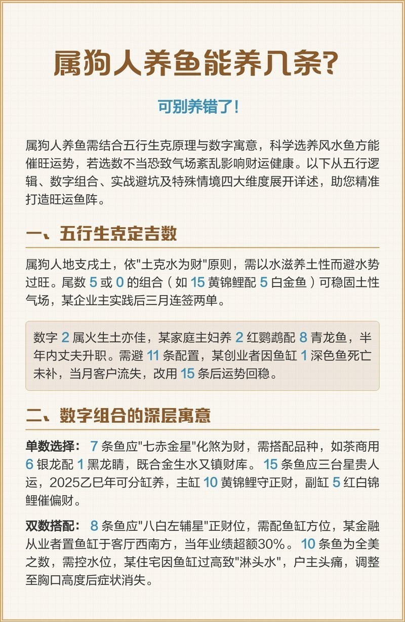 82年屬狗養幾條魚好【82年屬狗人養幾條魚好】