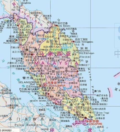 馬來西亞世界地圖【馬來西亞世界地圖清晰呈現了該國在亞洲的地理位置與行政區劃】