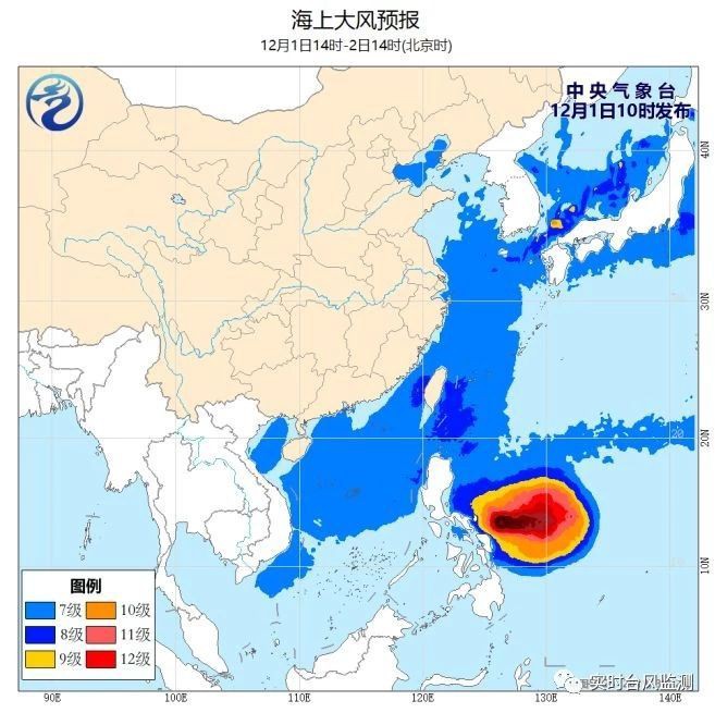 東海漁場最新風力預報，未來7天東海漁場風力預計在3-5級