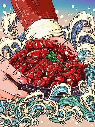 哪里可以找到卡通風格的龍蝦圖片？，卡通風格的龍蝦圖片如何獲取？