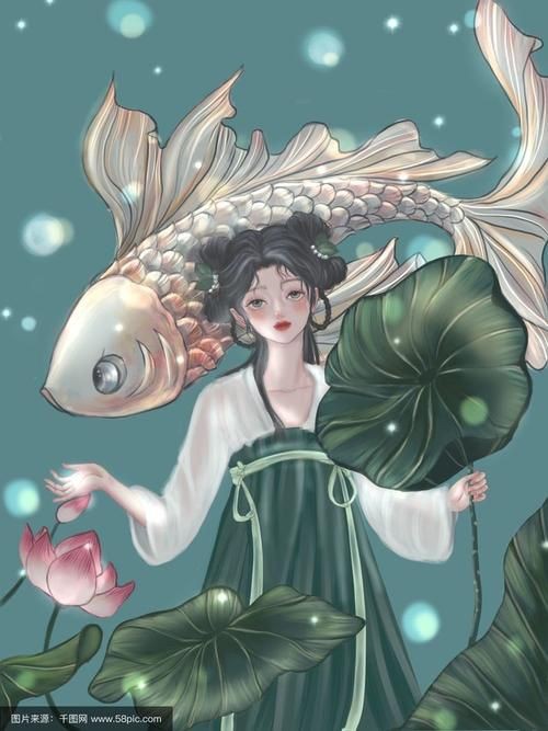 古風(fēng)錦鯉女孩圖片，《古風(fēng)錦鯉女孩圖片》