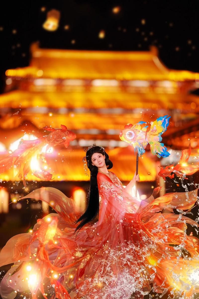 古風(fēng)錦鯉女孩圖片，《古風(fēng)錦鯉女孩圖片》