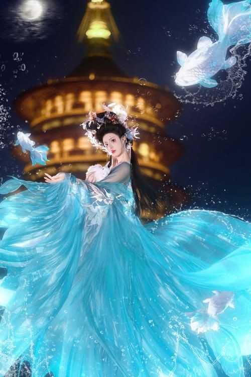 古風(fēng)錦鯉女孩圖片，《古風(fēng)錦鯉女孩圖片》