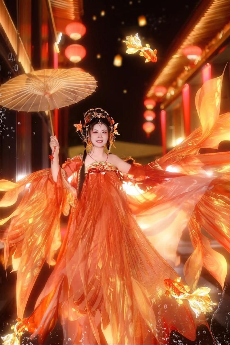 古風(fēng)錦鯉女孩圖片，《古風(fēng)錦鯉女孩圖片》