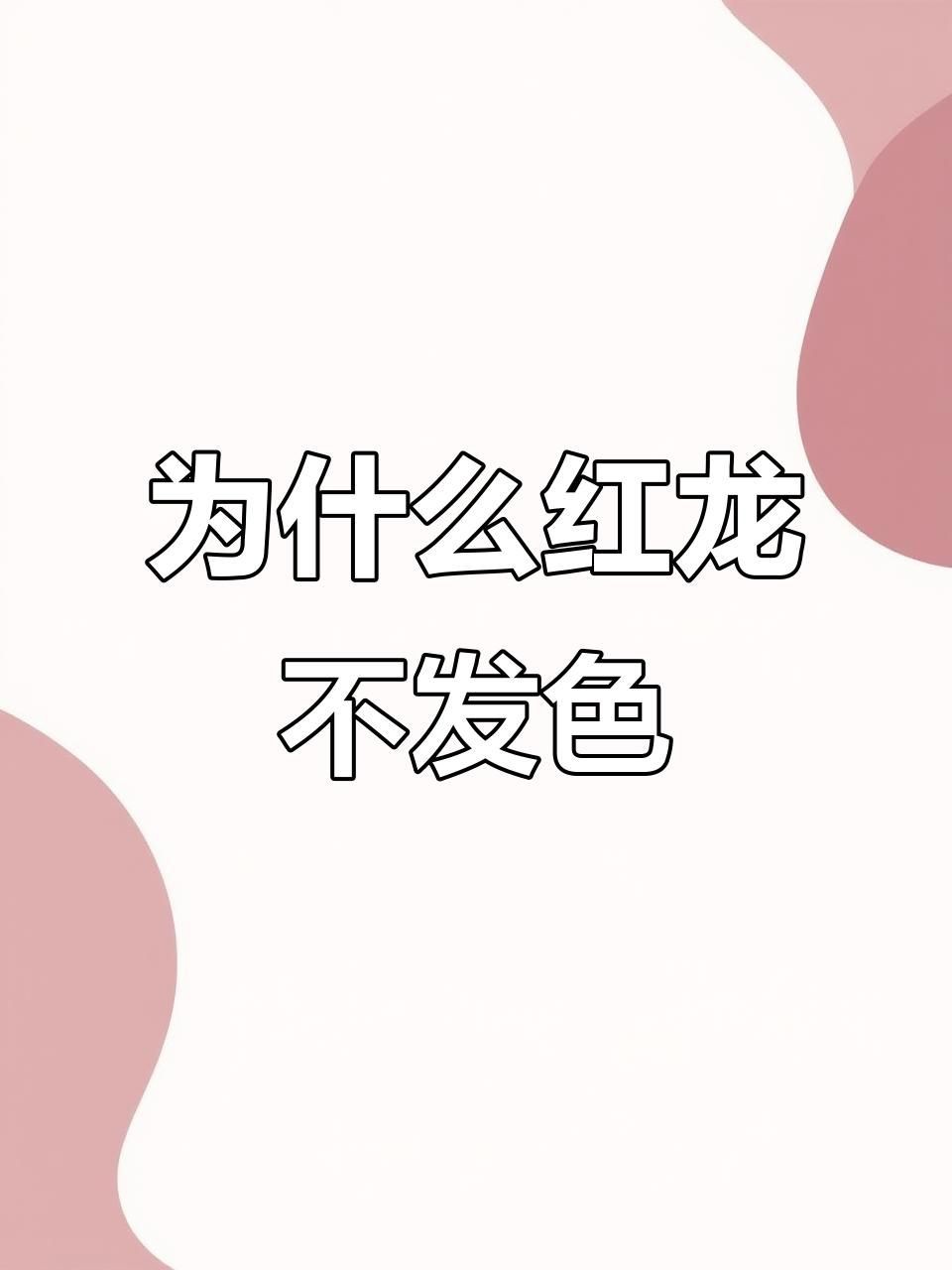紅龍發色期常見問題及解決，《紅龍發色期常見問題及解決》