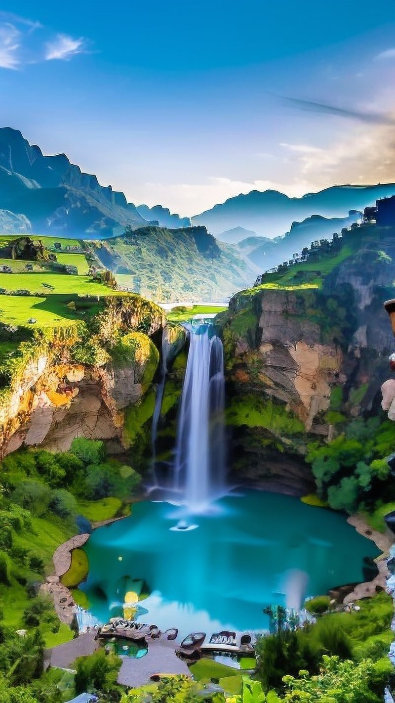 八方聚財山水圖片，“八方聚財山水圖片”是一類融合傳統(tǒng)吉祥寓意與自然美景的創(chuàng)作