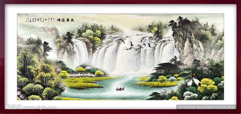 八方聚財山水圖片，“八方聚財山水圖片”是一類融合傳統(tǒng)吉祥寓意與自然美景的創(chuàng)作