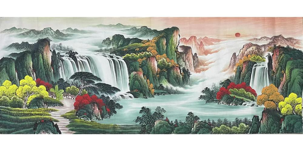 八方聚財山水圖片，“八方聚財山水圖片”是一類融合傳統(tǒng)吉祥寓意與自然美景的創(chuàng)作