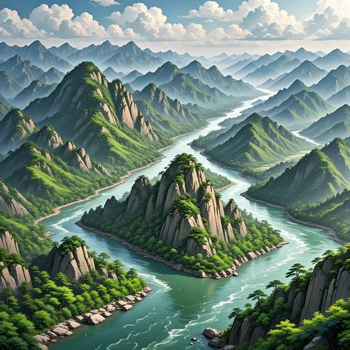 八方聚財山水圖片，“八方聚財山水圖片”是一類融合傳統(tǒng)吉祥寓意與自然美景的創(chuàng)作