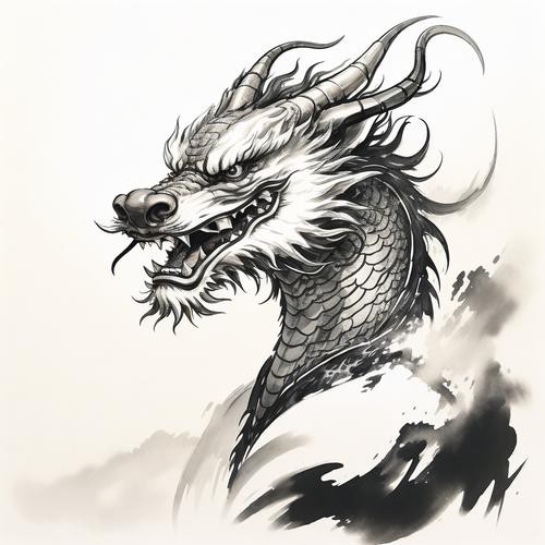 推薦一些著名的風水龍圖片，中國風水墨龍設計素材