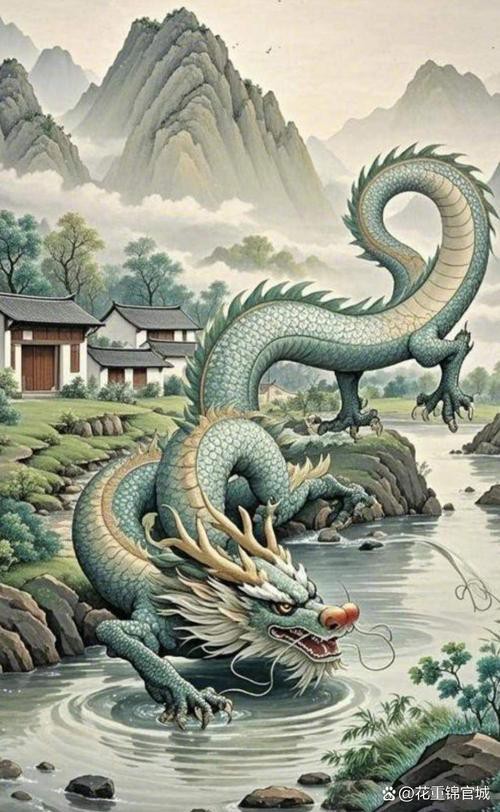 推薦一些著名的風水龍圖片，中國風水墨龍設計素材