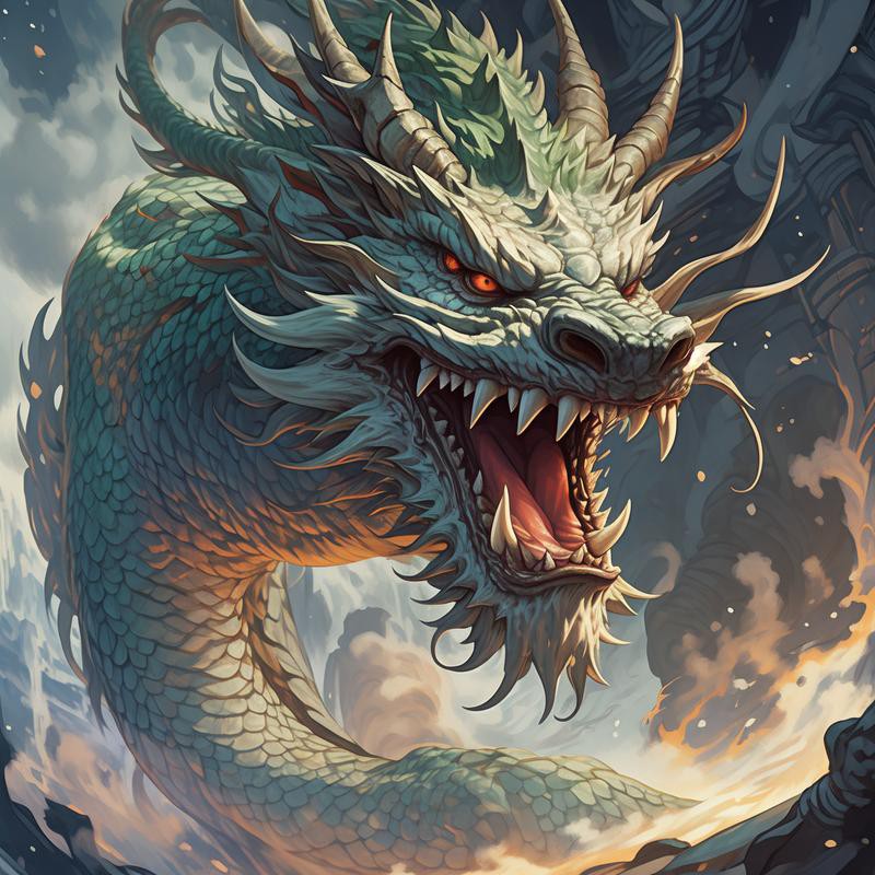 能提供一張具體的霸氣龍圖片嗎？