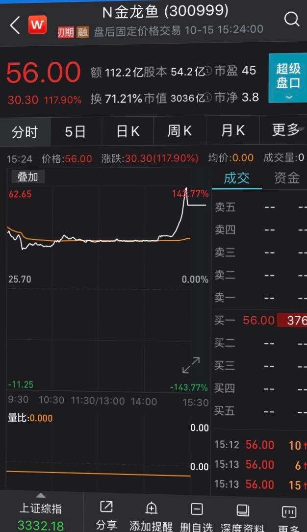 金龍魚上市首日