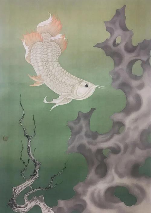 水彩金龍魚