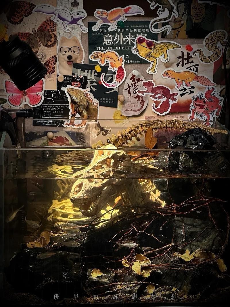 恐龍魚缸布景