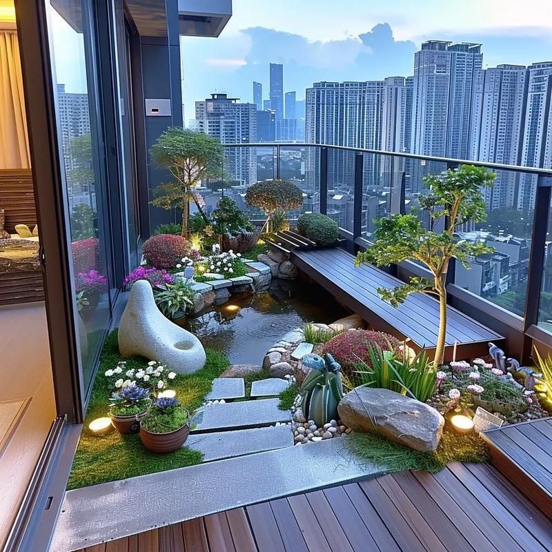 露臺魚池設計實景圖