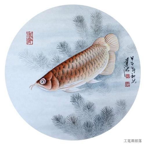 寫意國畫金龍魚圖片高清