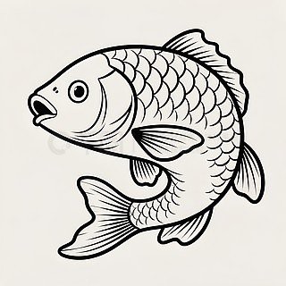 金龍魚線描圖片素材下載 金龍魚線描圖片素材下載 龍魚百科 第4張