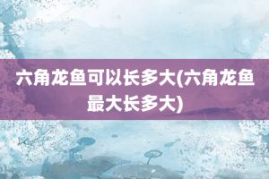 家養龍魚能長多大的魚（家養龍魚的體型大小受多種因素影響）