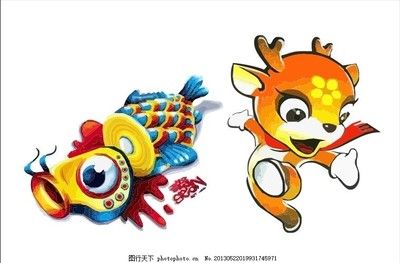 龍魚照片卡通：卡通龍魚圖片