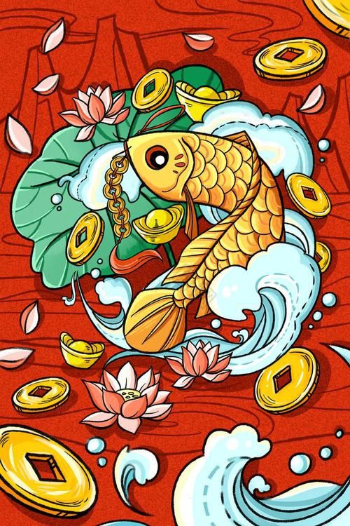 金龍魚卡通圖片
